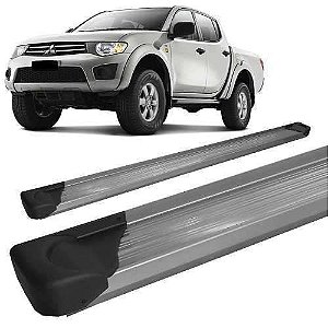 Estribo Alumínio L200 Triton 2007 A 2016 Cabine Dupla Prata