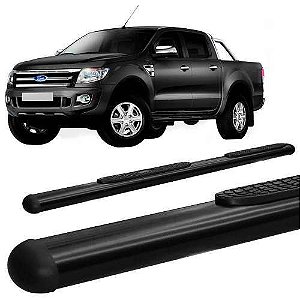 Estribo Ranger 2013 A 2019 Dupla Oblongo Oval Preto