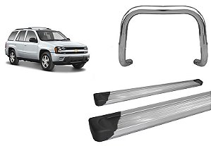 Kit Quebra Mato S/Barra Estribo Plataforma TrailBlazer Cromado