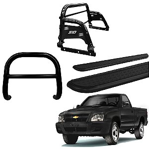 Kit Quebra Mato Santo Antônio H3 Estribo Plataforma S-10 94/2011 Preto