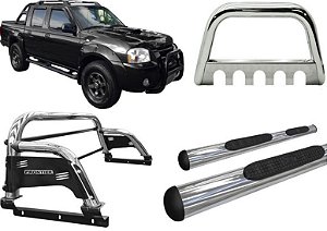 Kit Quebra Mato Santo Antonio H3 Estribo Frontier 2007 Cromado