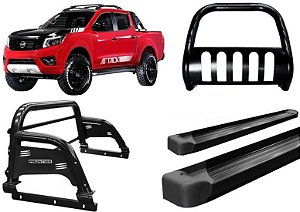 Kit Quebra Mato Santo Antonio H3 Estribo Frontier 17/20 Preto