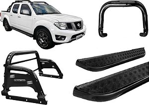 Kit Quebra Mato Santo Antonio H3 Estribo Frontier 08/16 Preto