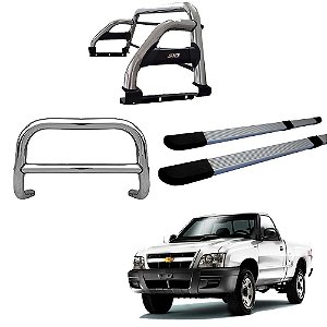 Kit Quebra Mato Santo Antônio H2 Estribo Quadrado S10 94/2011 C/Simples Cromado