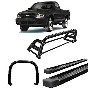 Kit Quebra Mato Santo Antônio H2 Estribo Plataforma S10 94/2011 Preto C/Simples