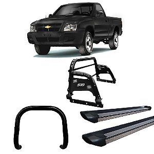 Kit Quebra Mato Santo Antônio H2 Estribo Plataforma S10 94/2011 Preto C/Simples