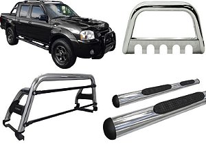 Kit Quebra Mato Santo Antonio H2 Estribo Frontier 2007 Cromado