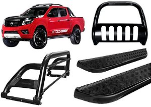 Kit Quebra Mato Santo Antonio H2 Estribo Frontier 16/20 Preto