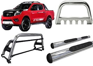 Kit Quebra Mato Santo Antonio H2 Estribo Frontier 16/20 Cromado