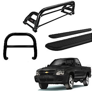 Kit Quebra Mato Santo Antônio H2 Estribo Chapa S10 94/2011 Preto
