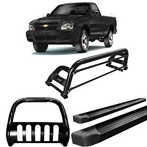 Kit Quebra Mato Santo Antônio Estribo Plataforma S10 94/2011 Preto