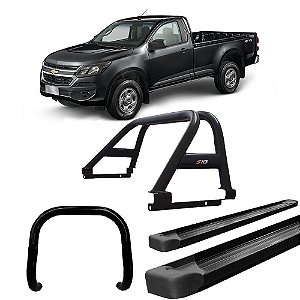 Kit Quebra Mato Santo Antônio Estribo Plataforma S10 12/20 C/Simples Preto