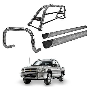 Kit Quebra Mato Santo Antônio Estribo Plataforma Alumínio S10 94/2011 Cromado C/Dupla
