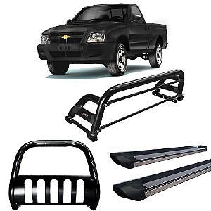 Kit Quebra Mato Santo Antônio Estribo Personalizado S-10 94/2011 Preto