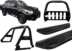 Kit Quebra Mato Santo Antônio Estribo Frontier Até 2007 Preto