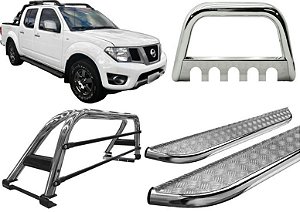 Kit Quebra Mato Santo Antônio Estribo Frontier 16/2020 Cromado
