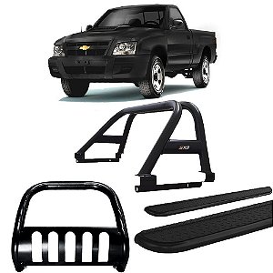 Kit Quebra Mato Santo Antônio Estribo Chapa S10 94/2011 Preto