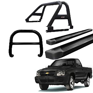 Kit Quebra Mato Santo Antônio Duplo Estribo Plataforma S-10 94/2011 Preto