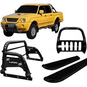 Kit Quebra Mato Estribo Santo Antônio H3 L200 04 Preto