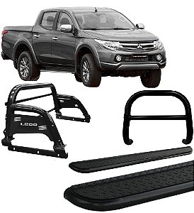 Kit Quebra Mato Estribo Santo Antônio H3 020 L200 Preto