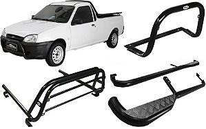 Kit Quebra Mato Estribo Santo Antônio Courier Preto