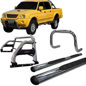 Kit Quebra Mato Estribo Santo Antônio H2 L200 2004 Cromado