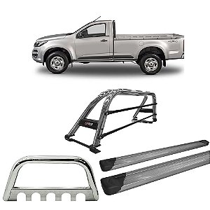 Kit Quebra Mato Estribo Plataforma Santo Antônio S10 12/20 CS Cromado