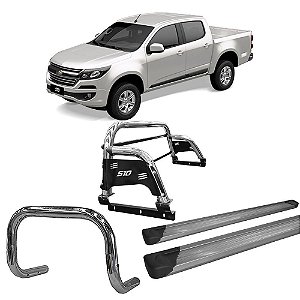 Kit Quebra Mato Estribo Plataforma Santo Antônio H3 S10 12/20 Cromado