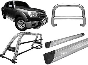 Kit Quebra Mato Estribo Plataforma Sant Antônio Ranger 97 a 12 Cromado