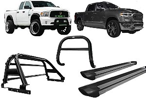 Kit Quebra Mato Estribo Personalizado Santo Antônio Dodge Ram Preto