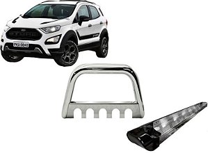 Kit Quebra Mato Estribo Personalizado Preto Brilhante EcoSport 13/2020