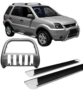 Kit Quebra Mato Estribo Personalizado EcoSport Grafite
