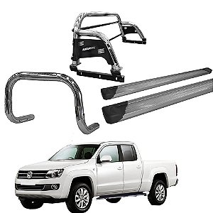 Kit Quebra Mato Estribo Personalizado Alumínio Santo Antônio H3 Amarok CD