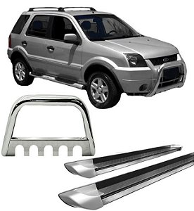 Kit Quebra Mato Estribo Personalizado EcoSport Cromado
