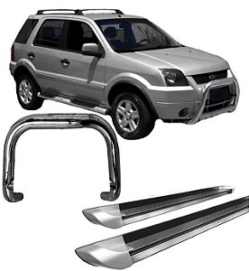Kit Quebra Mato Estribo Personalizado EcoSport Cromado