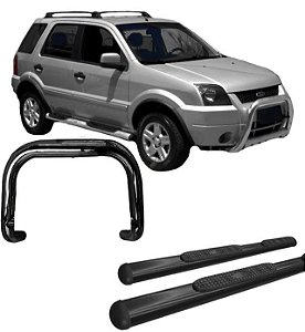 Kit Quebra Mato Estribo Oblongo EcoSport a 2007 Preto