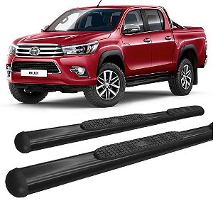 Estribo Oval Preto Para Hilux 2016 até 2020