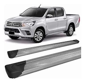 Estribo Alumínio Hilux 2005 A 2015 Cabine Dupla Prata