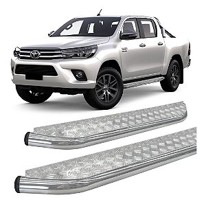 Estribo Chapa Hilux 2016 E 2017 Cabine Dupla Cromado