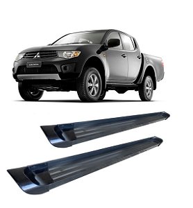 Estribo Alumínio L200 Triton 2007 A 2016 Cabine Dupla Preto