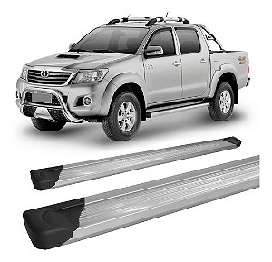 Estribo Plataforma De Aluminio Prata Hilux 2005 Até 2015