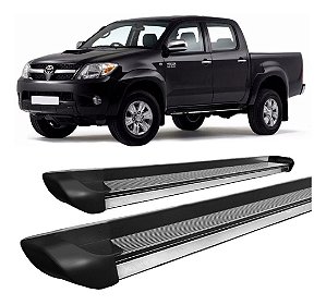 Estribo Personalizado Ponteira Preto Hilux 2005 Até 2015