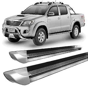 Estribo Alumínio Hilux 2005 A  2015 Personalizado Prata