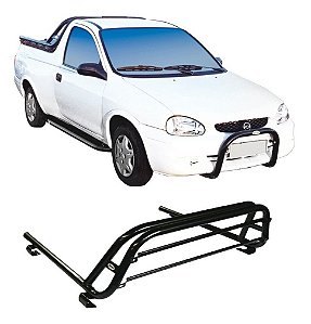 Santo Antonio Duplo Pick Up Corsa Preto Com Grade De Vidro