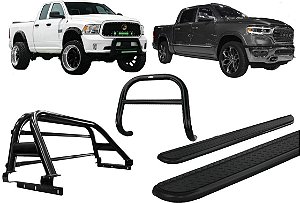 Kit Quebra Mato Estribo CH Santo Antônio Dodge Ram Preto