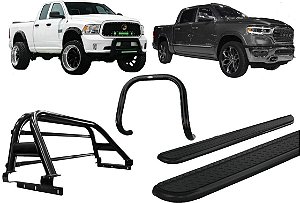 Kit Quebra Mato Estribo CH Santo Antônio Dodge Ram Preto