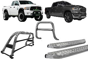 Kit Quebra Mato Estribo CH Santo Antônio Dodge Ram Cromado