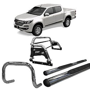 Kit Quebra Mato Estribo Chapa Santo Antônio H3 S10 12/20 Cromado