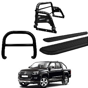 Kit Quebra Mato Estribo Chapa Santo Antônio H2 Amarok CD