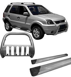 Kit Quebra Mato Estribo Alumínio EcoSport ate 2007 Grafite